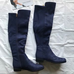 NEW - Dark Blue Over the Knee Marc Fisher Boots